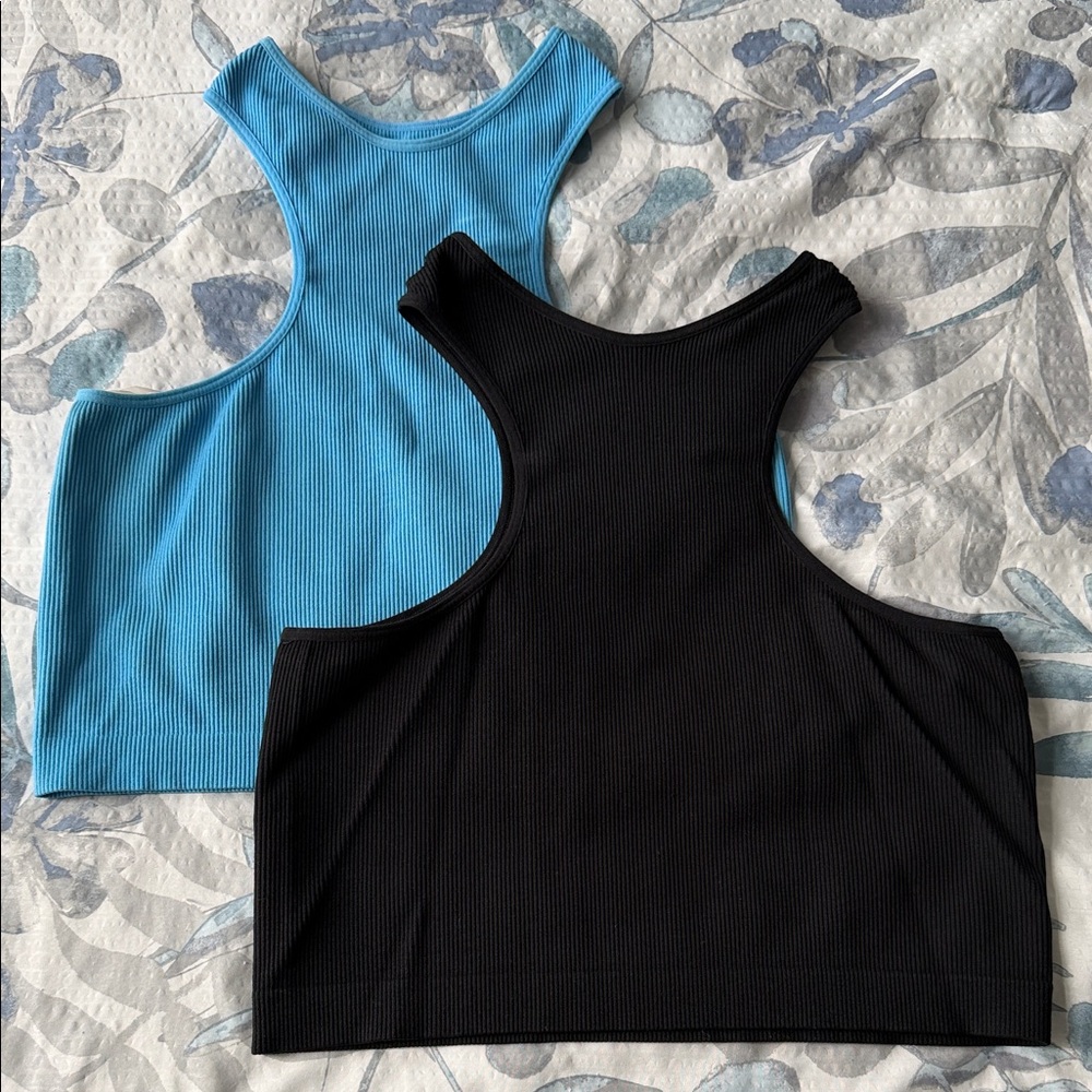 Wild Fable Ribbed Tank Tops - Black and Blue